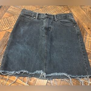 Levi's Charcoal Denim Mini Skirt in size 25. Great condition! Frayed edges